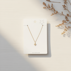 Collana a Croce con Diamanti in Acciaio Inossidabile, 12mm, Tono Oro - Product Image 2