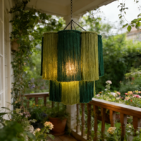 Fournitures de macramé de luxe en gros pour mariages, accents floraux pour lustres, draperies de plafond élégantes pour la décoration d'événements et de fêtes