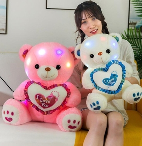 Giocattolo colorato all'ingrosso della fabbrica di <span class=keywords><strong>peluche</strong></span> <span class=keywords><strong>cuore</strong></span> di san valentino orso ha portato la luce giocattoli di <span class=keywords><strong>peluche</strong></span> di orsacchiotto - Product Image 4
