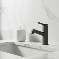 Robinet de lavabo moderne blanc chromé avec douchette extractible, mitigeur eau chaude et froide