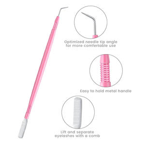 Herramientas de Lifting de Pestañas Rosa Bebé de Acero Inoxidable, Herramienta de Lifting de Pestañas con Empaque Personalizado de Marca Privada Icónica de Bahasa Pro - Product Image 1