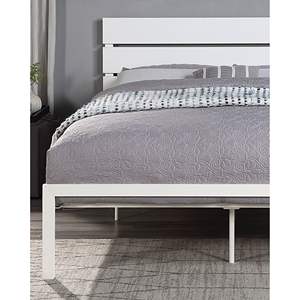Meubles de chambre à coucher de style décontracté DB Contemporary 1pc Queen White Metal Bed - Product Image 2