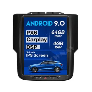 PX6 Tesla Gaya Android 9.0 Car Multimedia Player untuk Dodge RAM 1500 2500 3500 2014 2015-2018 GPS Audio radio Stereo Kepala Unit