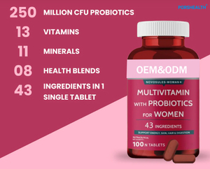 맞춤형 포장 성인 여성용 종합 비타민 캡슐 일일 비타민 종합 시스템 지원 비유전자변형 - Product Image 2