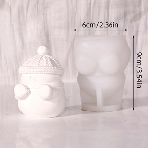 TangChu Snowman by Fireplace 4-Piece Candle Silicone Mold for Candle, Cake Topper & Cozy Holiday Decorations - Product Image 4