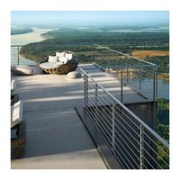 Rampe en acier inoxydable carrée pour usage extérieur, design de balustrade
