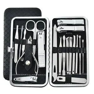 Fabrieksprijs Manicure Pedicure Kit Nagelknipper Roestvrijstalen Naili Snijders Verzorgingsset Manicure Gereedschap Met Lederen Etui