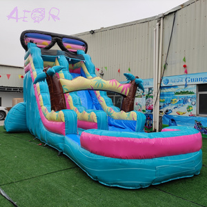 Thương mại ngoài trời trẻ em người lớn Đảng nhảy bouncy lâu đài trượt nước toboggan gonflable Inflatable nhiệt đới trượt nước - Product Image 1