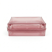 Sac de rangement pour maquillage transparent en PVC pour femmes, trousse de maquillage holographique colorée, fermeture à glissière, résistant à l'eau, doux