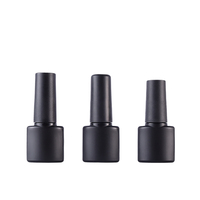 Flacon de gel à ongles classique en plastique noir mat 3,5 ml, anti-fuite avec pinceau, flacon de vernis à ongles