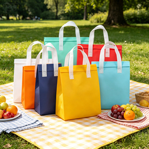Sac isotherme Fusheng personnalisé avec logo et couleurs, imperméable, en non-tissé, avec doublure en aluminium, pour la livraison de nourriture à emporter - Product Image 1