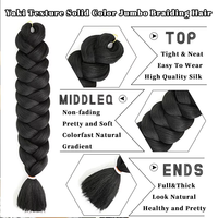 Ekstensi Rambut Kepang Jumbo Super Panjang 82 Inci, Sintetis Profesional, Tahan Suhu Rendah, Yaki untuk Kepang Rambut, Box Braids, Hot