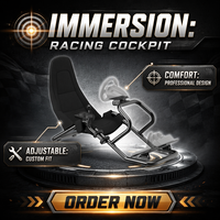 Support de cockpit de simulateur de course robuste et personnalisable, entièrement réglable, en acier, pour simulateur de course anglais, avec siège souple et pédales, compatible Direct Drive