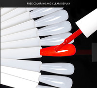 Nouvelle nuance carte de couleurs de vernis à ongles en gel, 50 échantillons en forme d'éventail, pointes pointues, avec anneau métallique