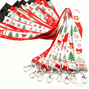 Lanière de cou promotionnelle personnalisée en polyester avec logo imprimé par sublimation pour cadeaux de Noël - Product Image 2