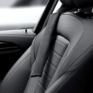 Alcantara Suede ผ้านิ่มแบบระบายอากาศได้เข็มขัดนิรภัยในรถยนต์แผ่นนุ่มสำหรับป้องกันสายยาวโลโก้ออกแบบได้ตามต้องการ - Product Image 5