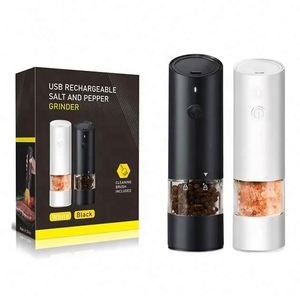 New Plastic Salt & <b>Pepper</b> <b>Grinder</b> Set USB Rechargeable Eco-Friendly Electric <b>Pepper</b> Mill with Light - Product Image 1