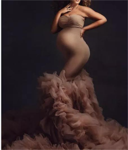 Maxi <span class=keywords><strong>longue</strong></span> <span class=keywords><strong>grossesse</strong></span> Photoshoot femme photographie vêtements enceintes Tulle à volants <span class=keywords><strong>Robe</strong></span> de maternité <span class=keywords><strong>Photo</strong></span> Shoot <span class=keywords><strong>Robe</strong></span> - Product Image 2