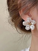 KCXBB019-DA Anting Mutiara Bunga Barok Anting Sederhana untuk Wanita Hadiah Aksesori Perhiasan Fashion
