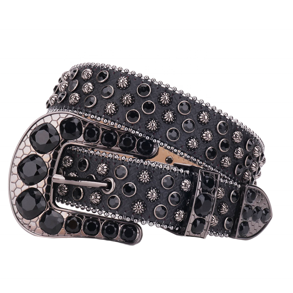 men's designer stone buckle belt