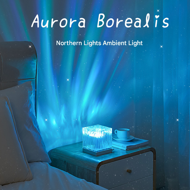 2026 GIFT Northern Lights Aurora Star Projector Night Light RGB Atmosphere Lamp for Bedroom Ceiling Decor