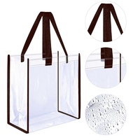 Grande pochette transparente autoportante en PVC tendance pour ordinateur, idéale pour les voyages, le shopping, le sport et le travail