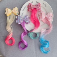 BELLE WORLD Pince à Cheveux Nœud Papillon en Cristal Dégradé Élégant pour Enfants, Accessoire de Coiffure pour Filles, Nouvel An