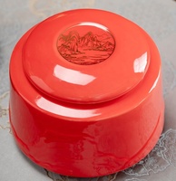 Boîte à thé hermétique en céramique personnalisée pour café, grande capacité, rouge, effet craquelé, en porcelaine, pour thé Pu-erh, avec couvercle, idéale comme cadeau