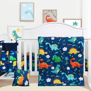 Customize Skin Friendly Microfiber Standard Size 3 Piece Dinosaur Crib Bedding Set Soft Comforter Bed Set for Winter