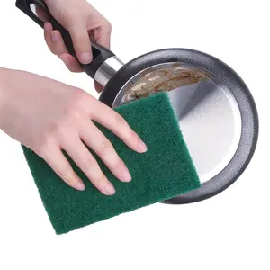 High Quality Polyester Green Sponges Kitchen Scouring Pads Scourer Cleaning Scrubber