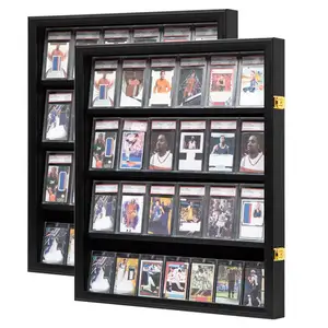 Baseball Card Display Case Lockable Display Frame Collector Card Display with Clear Acrylic Door for Hockey Trading Football
