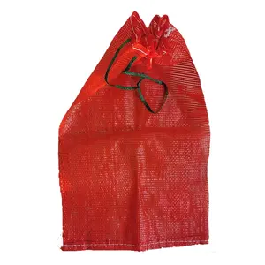 Trung Quốc 100% Virgin nhựa PP lưới Leno túi với in nhãn với buộc dây thừng