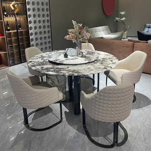 Mobili di lusso tavoli da pranzo rotondi piano in marmo tavolo da pranzo italiano tavoli da ristorante - Product Image 2