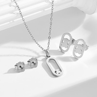 Set Perhiasan Beruang Teddy Anti Air Lapis Emas Baja Tahan Karat Desain Berongga Kalung Anting Fashion Wanita Set 2 Buah