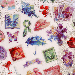 20 hojas por paquete, Serie Dreaming <span class=keywords><strong>Among</strong></span> Flowers, pegatinas florales para diario DIY - Product Image 2