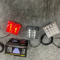 Nouveau Style 12V LED voiture avertissement frein feux de signalisation Triangle Rectangle carré Auto pilote arrêt lampe de sécurité Auto queue voyant d'avertissement