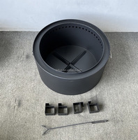 Brasero extérieur sans fumée de 27 pouces, grand brasero en métal pour brûler du bois avec couvercle imperméable, pique à bois pour patio, jardin, camping