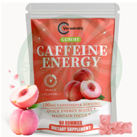 OEM Private Label 100MG CAFFEÏNE PER PORTIE Energie Fruit Smaak GUMMY Supplement voor Snelle Energieboost & Focusbehoud 60