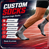 Chaussettes de course personnalisées respirantes, chaussettes athlétiques mi-mollet avec bordure hautement élastique, chaussettes de sport OEM ODM, conception de logo, chaussettes de sport pour hommes