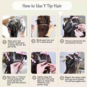 Extensiones de Cabello Humano con Punta en Y, Cabello Humano con Cutícula Intacta, Extensiones de Queratina Invisibles, Cabello Rubio Pre-adherido, Punta en Y - Product Image 5