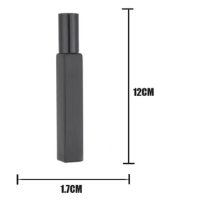 Envases de Perfume Cilíndricos de Vidrio Blanco y Negro de 10 ml con Tapas de Pulverizador en Negro, Plata y Dorado - Product Image 3