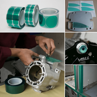 Ruban adhésif en silicone PET vert en gros pour la protection des surfaces métalliques lors de la peinture par poudrage et de la masquage haute température