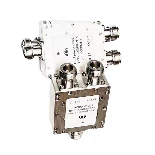 2-Way Power Splitter with N Type Female Connector 500-6000MHz 0.5-6GHz Brass Material RF Microwave Signal Test Combiner