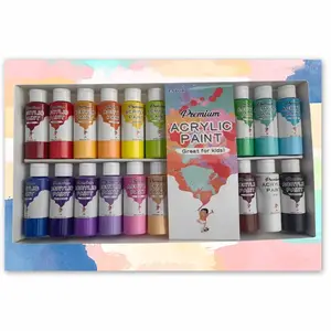 פופולרי באירופה 60ml DIY אקריליק צבע 18 צבעים עמיד למים אקריליק צבע צבע עבור ציור