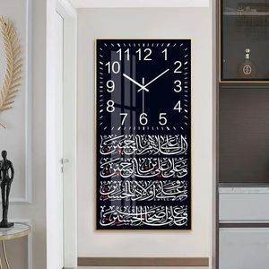 Hồi giáo Đồng hồ treo tường sơn nghệ thuật in kim loại khung bức tranh tường cho ramadan hồi giáo kiến trúc pha lê sứ tường trang trí - Product Image 5