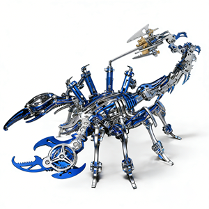 Artisanat métallique de décoration intérieure en gros, puzzle mécanique de précision en acier inoxydable assemblé en 3D, simulation de scorpion - Product Image 1