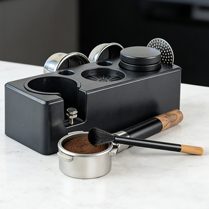 Caja de almacenamiento para tamper de café con accesorios para máquina de espresso, material ABS negro, base universal para equipo de café - Product Image 3