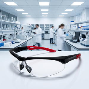 Lunettes de sécurité sportives avec monture en nylon, verres en PC CE EN166, branches en TPR double injection, équipement de protection oculaire - Product Image 1