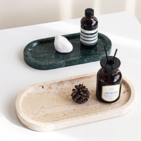 Bandeja de Mármol Travertino de Lujo para Regalo, Decoración de Boda, Bandeja de Piedra Natural, Bandeja de Mármol Única para Guardar Objetos