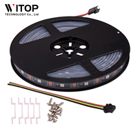Bande lumineuse LED fluide 30 60 96 144LEDS/M reprise intégrée IC WS2815 5050RGB adressable IP20 12V 10mmPCB Ip68 led étanche